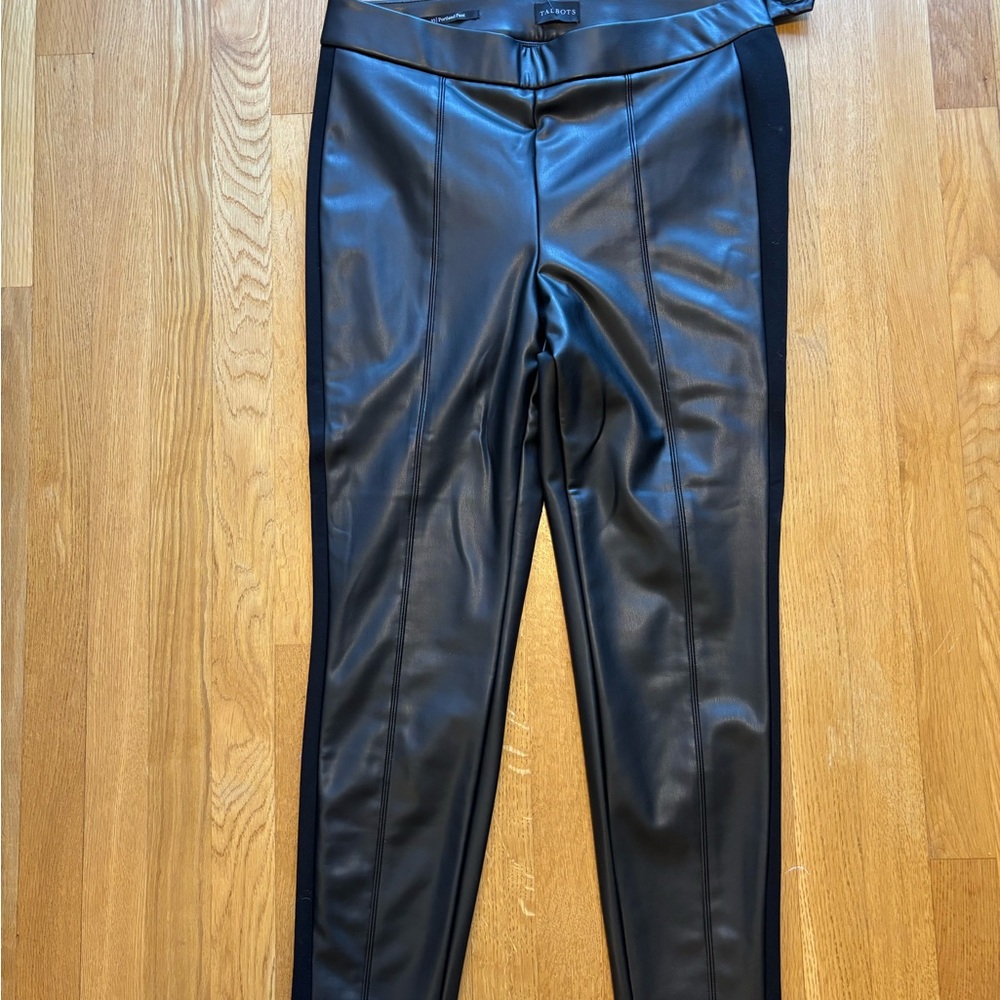 Talbots Black Faux Leather Pants